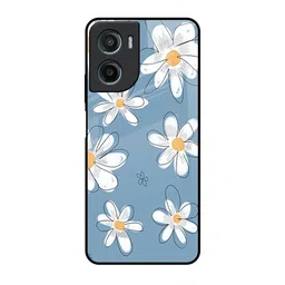 QRIOH Unisex Motorola G05 Blue Petal Impact Resistant Glass Back Case-picture-36