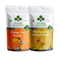 Organic Backyard Set Of 2 Orange Peel & Wild Turmeric Powder For Face-100g Each-37