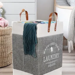 Stylista Grey Printed Durable & Foldable Laundry Bag with Handle-45