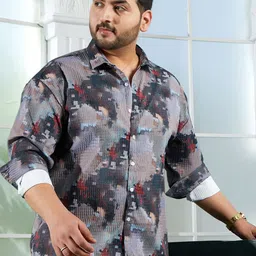 Instafab Plus Men Comfort Opaque Checked Casual Shirt-image-42