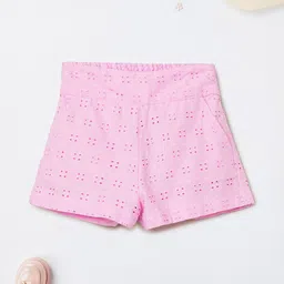 max Girls Self Design Pure Cotton Mid-Rise Regular Shorts-image-30