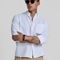 Snitch Men Smart Button-Down Collar Solid Cotton Casual Shirt-image-86