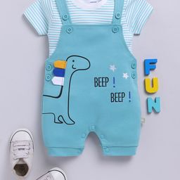 Moms Love Infant Boys Graphic Printed Pure Cotton Romper-image-94