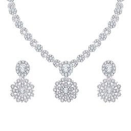 Atasi International Silver-Plated Crystals & American Diamond-Studded Jewellery Set-image-101