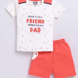 Nottie Planet Boys Printed Round Neck Pure Cotton T-Shirt With Shorts-21