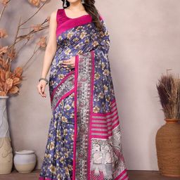 KALINI Art Silk Half and Half Saree-24