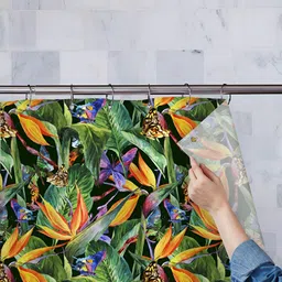 ArtzFolio Green & Yellow Printed Waterproof Shower Curtains-image-88
