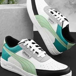 Groofer Men Colourblocked Lace Up Sneakers-image-36