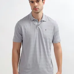 Cantabil Men Self Design Polo Collar Slim Fit T-shirt-image-78