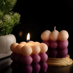 Shraddha Creation Scented Candles For Home Decor, Lavender Fragrance, Bubble Candle-6