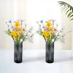 The Better Home Grey 2 Pieces Glass Flower Vase-24