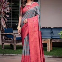 Anouk Floral Zari Kanjeevaram Saree-image-68