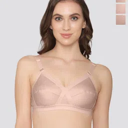 K LINGERIE Pack of 3 Cross Care Full Coverage Wirefree Minimizer Bra-picture-53