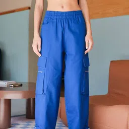 Bonkers Corner Women Midnight Navy Cargo Pants-image-66