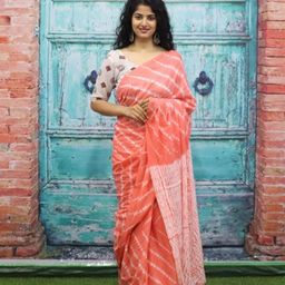 TROPWEAR Tie and Dye Pure Cotton Saree-image-98