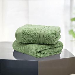 LANE LINEN Olive 2 Pieces Pure Cotton 575 GSM Hand Towels-image-29