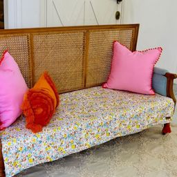 THROWPILLOW Yellow & Multicoloured Printed Polyester 1 Piece Sofa Cover-4
