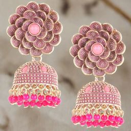 Anouk Gold-Plated Artificial Beaded Dome Shaped Jhumkas-35