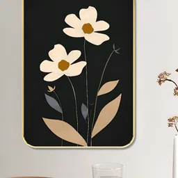 Myntra Elegant Homes Black & White 1 Piece Wooden Floral and Botanical Wall Art-image-44
