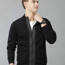 IDENTITI Men Slim Fit High Neck Flat Knit Sweatshirt-image-30