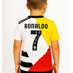 dostitch Boys Multi Color Cristiano Ronaldo Printed Round Neck T-shirt-6
