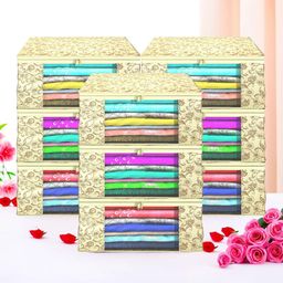 Kuber Industries Cream-Coloured Set of 6 Regular Drawer Organiser Organisers-6