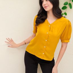 DressBerry Puff Sleeve Shirt Style Top-image-91