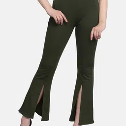 QIOA Women Relaxed High-Rise Wrinkle Free Trousers-image-52