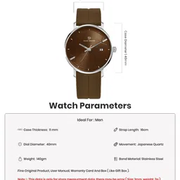 SANSIMAYO Men Date Aperture Analogue Watch SM-WM-170-BROWN image 2
