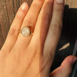 GenZcomplex Gold-Plated Moonstone Studded Brass Finger Ring-48