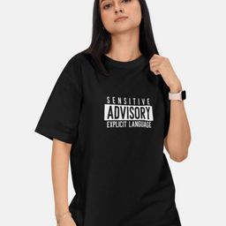URBAN FLAUNT Women Typography Printed Drop-Shoulder Sleeves Applique T-shirt-picture-30