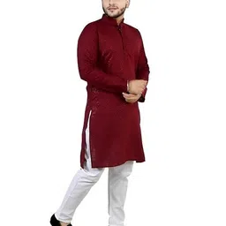 Atly Men Ethnic Motifs Printed Regular Sequinned Kurta with Pyjamas image 4