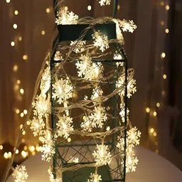 KAVYARA White Snow Shape String Lights-21
