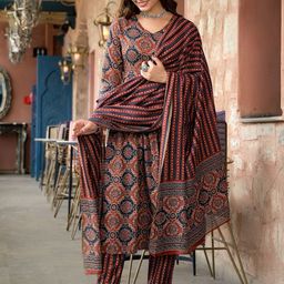 KALINI Women Ethnic Motifs Printed Regular Kurta with Trousers & With Dupatta-6