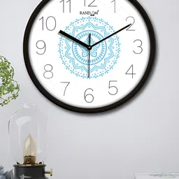 RANDOM White & Blue Printed Traditional Analogue Wall Clock-10