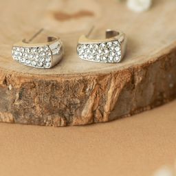 Rukhmani Silver Plated Diamond Studded Contemporary Studs-21
