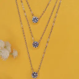 NVR Girls Silver-Plated Layered Chain-63