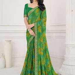 LeeliPeeri Designer Floral Pure Chiffon Saree-picture-17