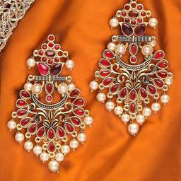 OOMPH Floral Chandbalis Earrings-32