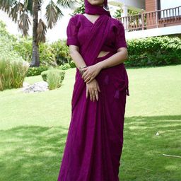 K 5 Fashion Striped Embellished Pure Chiffon Ready to Wear Saree-image-52
