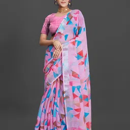 NIRMAL CREATION Abstract Printed Saree image 1