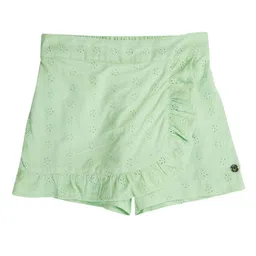 Gini and Jony Girls Self Design Eyelet Elasticated Skort-image-42