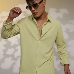 Campus Sutra Men Comfort Textured Opaque Casual Shirt-image-66