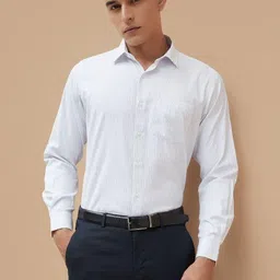 CODE by Lifestyle Men Slim Fit Vertical Striped Spread Collar Cotton Formal Shirt-image-69