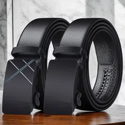 Provogue Men Pack Of 2 Textured PU Belt-image-54