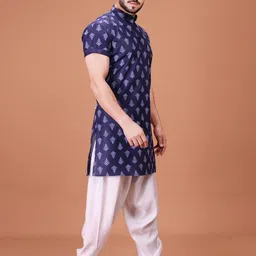 SHIWAM ETHNIX Men Floral Printed Kurta with Salwar image 5