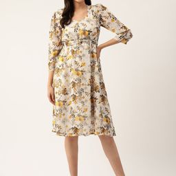 Moda Rapido Floral Print Georgette Empire Dress-image-59