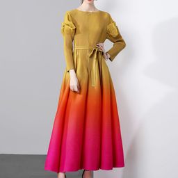 JC Collection Women Tie and Dye Dyed Puff Sleeves Maxi Dress-image-26