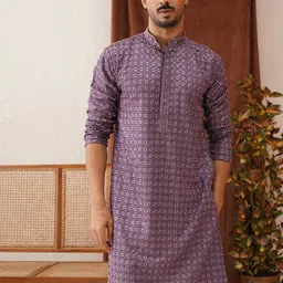 Jompers Men Geometric Embroidered Sequinned Kurta-picture-44