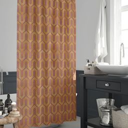 ArtzFolio Brown & Yellow Printed Waterproof Shower Curtain-14